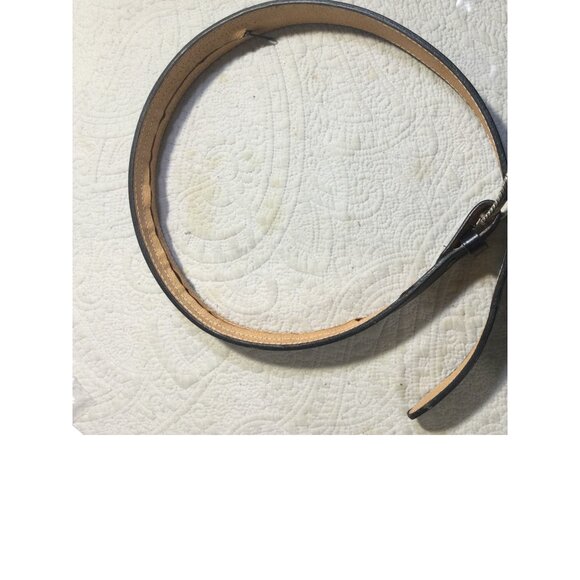 Vintage Black Tooled Leather Money Belt*Silver-Tone Buckle*Western Style Size 36 - Picture 6 of 8